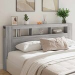vidaXL Tête de lit à LED sonoma gris 200x18 5x103 5 cm bois ingénierie