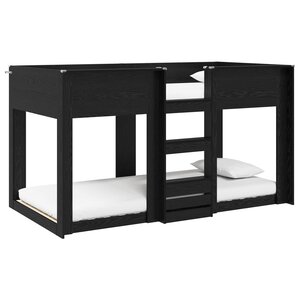 vidaXL Lit Superposé pour Enfants Chêne noir 90 x 200 cm