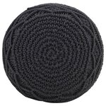 vidaXL Pouf fait à la main en macramé Anthracite 45x30 cm Coton
