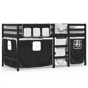 vidaXL Lit mezzanine pour enfants avec rideaux sans matelas 80x200 cm