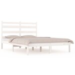 vidaXL Cadre de lit sans matelas blanc bois massif 200x200 cm