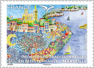 Timbre - Euromed - Mosaïques traditionnelles en Méditerranée - Marseille - International