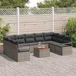 vidaXL Ensemble de canapé de jardin 10 Pièces Gris