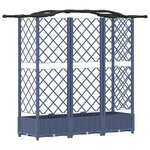 vidaXL Lit Élevé avec Treillis et Toit Gris 163 x 40 x 123 cm PP