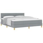 vidaXL Lit à ressorts avec coussin Gris clair 180 x 200 cm tissu