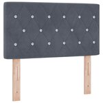 vidaXL Tête de lit LED avec des boutons en cristal  grise foncée  80 cm  en velours