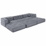 vidaXL Unité de canapé modulaire 3 Pièces Gris Tissu