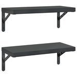 vidaXL Étagères murales 2 Pièces 50x23 5 cm noir acier inoxydable