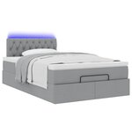 vidaXL Lit ottoman avec matelas gris clair 120x190 cm tissu