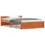 vidaXL Cadre de lit Marron cire 120 x 200 cm Bois massif en pin