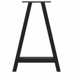 vidaXL Pieds de table à manger en forme de A  2 pièces  noir  50 x (72-73) cm  acier