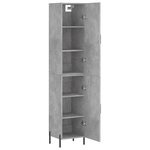 vidaXL Buffet haut Gris béton 34 5x34x180 cm Bois d'ingénierie