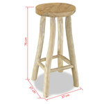 vidaXL Chaise de bar Bois de teck solide