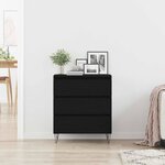 Buffet vidaXL avec tiroirs Bois noir 60x35x70 cm Matériau en bois reconstitué