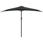 vidaXL Parasol de balcon avec mât en aluminium Noir 300x155x223cm Demi