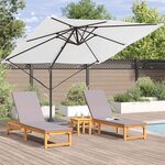 vidaXL Parasol Roma Beige 286 x 285 x 265 cm Polyester et Aluminium