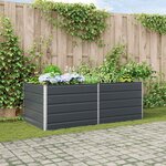 vidaXL Jardinière Anthracite 195 x 100 x 45 cm Acier galvanisé