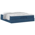 VidaXL Cadre de lit ottoman avec matelas bleu 200x200cm tissu