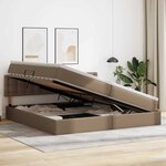 vidaXL Lit avec rangement et LED avec matelas Gris clair 200 x 200 cm