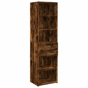 vidaXL Buffet haut chêne fumé 50x42 5x185 cm bois d'ingénierie