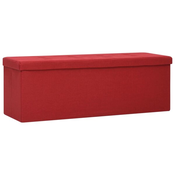 vidaXL Banc de rangement pliable Rouge bordeaux Faux lin