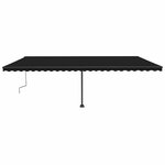 vidaXL Auvent manuel rétractable avec LED 600x300 cm Anthracite