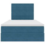 vidaXL Lit avec rangement et matelas Bleu 120 x 190 cm Velours