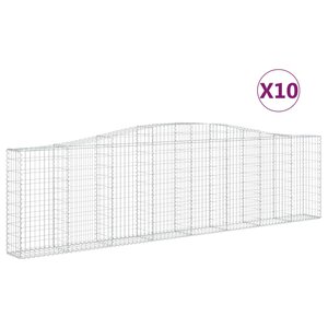 vidaXL Paniers à gabions arqués 10 Pièces 400x30x100/120 cm Fer galvanisé