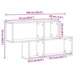 vidaXL Étagère murale Bois Ancien 100x20x53 cm Bois Aggloméré