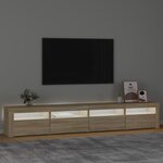 vidaXL Meuble TV avec lumières LED Chêne sonoma 240x35x40 cm
