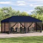 vidaXL Gazebo avec murs latéraux 6 x 3 m Bleu Polyester et Acier 190