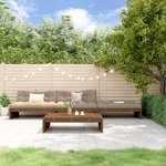 vidaXL Salon de jardin 4 Pièces avec coussins marron miel bois massif