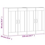 vidaXL Armoires murales 2 Pièces blanc bois d'ingénierie