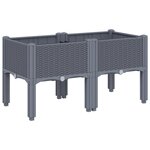 vidaXL Jardinière avec pieds gris 80x40x42 cm PP