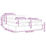 VidaXL Cadre de lit ottoman avec matelas gris foncé 160x200cm tissu