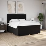 vidaXL Sommier à lattes de lit avec matelas Noir 180x200 cm Tissu