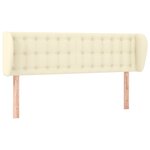 vidaXL Tête de lit avec oreilles Crème 147x23x78/88 cm Similicuir
