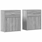 vidaXL Buffets 2 Pièces sonoma gris 60x31x70 cm bois d'ingénierie