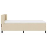 vidaXL Lit à ressorts avec tête de lit Crème 200 x 90 cm tissu