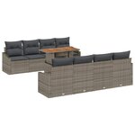 vidaXL Ensemble de canapé de jardin 9 Pièces Gris Poly rotin