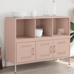 vidaXL Buffet rose 100 5x39x79 cm acier