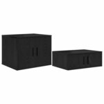 vidaXL Lit de rangement Noir Chêne 90x190 cm