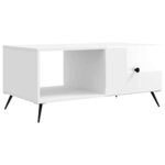 vidaXL Table basse Blanc brillant 90 x 50 x 40 cm Bois d'ingénierie