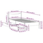 vidaXL Cadre de lit avec tiroirs blanc 90x200 cm bois de pin massif