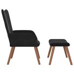 vidaXL Chaise de relaxation avec repose-pied Noir Velours