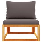 vidaXL Canapé de jardin sans accoudoirs avec coussins en bois d'acacia et rotin