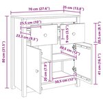 vidaXL Buffet blanc 70x35x80 cm bois massif de pin