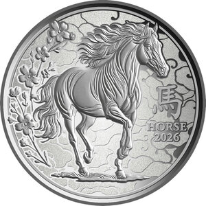Monnaie LUNAR HORSE 1/10 Oz Argent 100 Francs Cameroon 2026 (PRÉCOMMANDE)