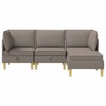vidaXL Canapé modulaire avec rangement 4 Pièces Taupe Tissu