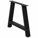 vidaXL Pieds de table basse en forme de A  2 pièces  noir  60 x (42-43) cm  acier